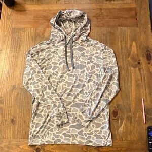 BURLEBO Beige and Gray Camo Hooded Long-Sleeve Shirt